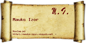 Mauks Izor névjegykártya
